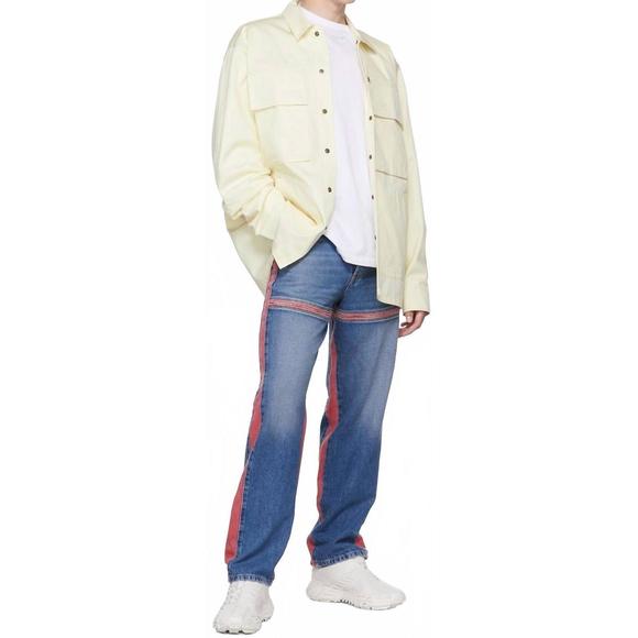 NEW DIESEL d-mand mid-rise straight leg jeans in blue